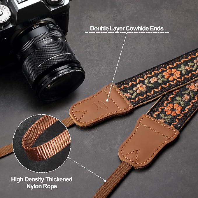 Padwa Lifestyle Embroidered Floral Camera Strap