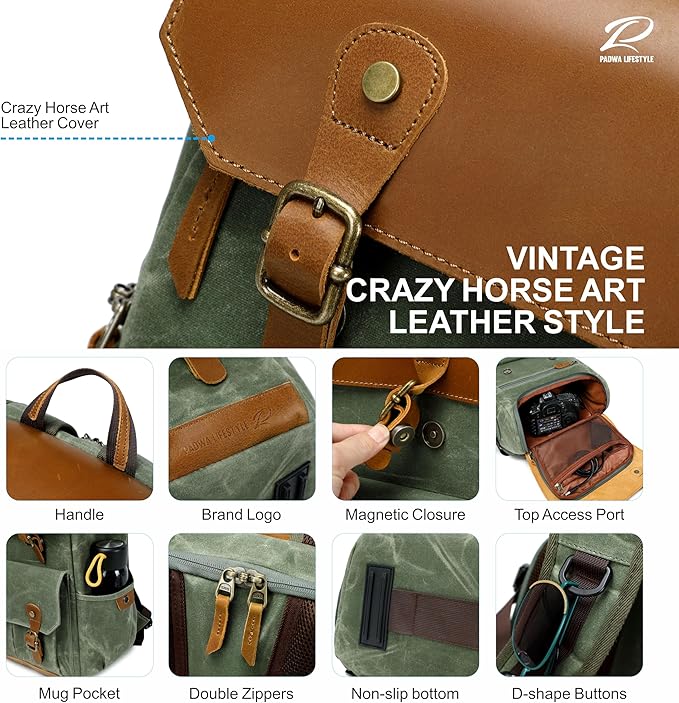 Padwa Lifestyle Green Camera Backpack