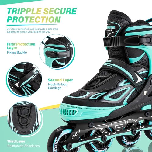 2PM SPORTS Adjustable Flashing Inline Skates - Light-Up Wheels for Kids & Adults | Fun & Colorful Design