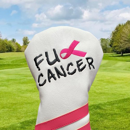Foretra Driver Headcover - Limited Edition F U Cancer Design Golf Club Covers - Fairway Wood Head Covers Hybrid Headcover Novelty Golf Accessory for Most Brands (Driver)