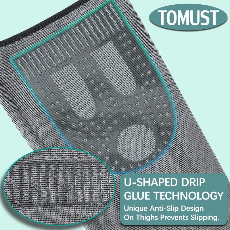 TOMUST Full Leg Compression Sleeve (Pair), Thigh Support, Calf Protect, Anti Slip Long Knee Brace for Joint Pain, ACL, MCL, Meniscus Tear, Arthritis, Tendonitis, Running, Basketball, Football, XXXL
