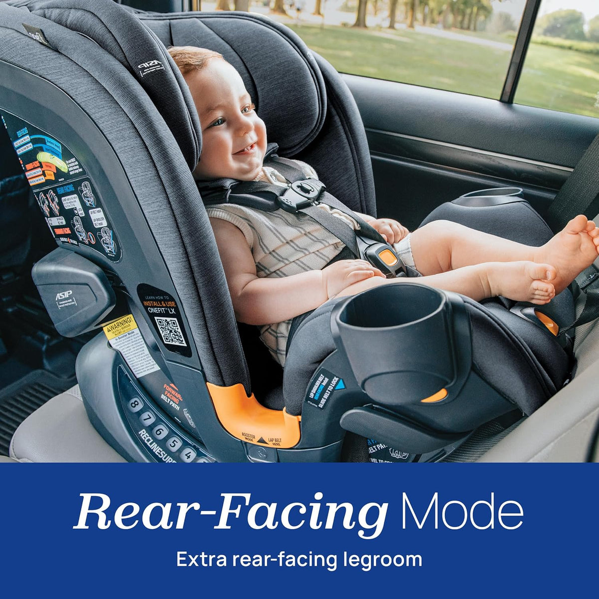 Chicco OneFit LX ClearTex All-in-One Booster Car Seat, LeverLock