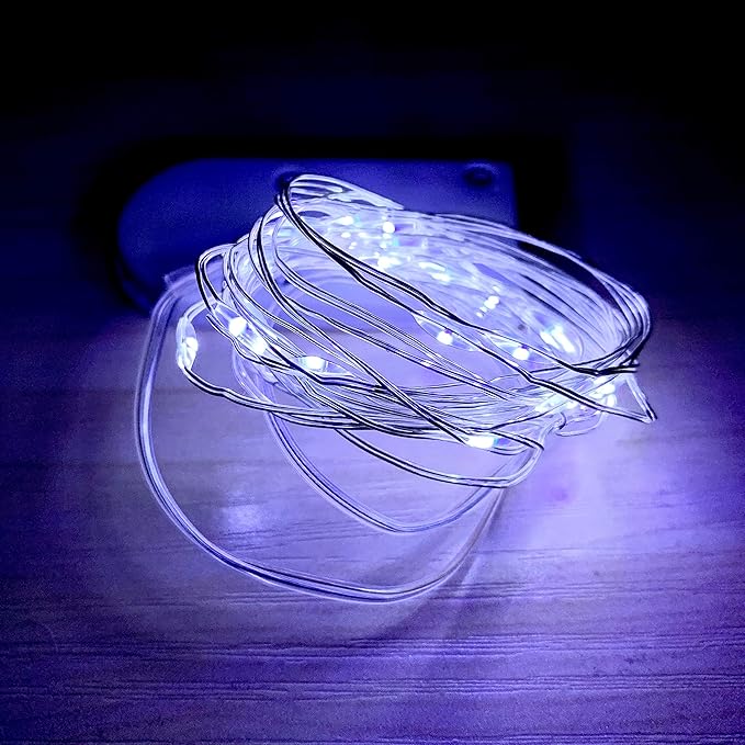 15 Pack 30 LED Micro Starry String Lights Battery Operated(Included),Fairy Waterproof Silver Wire Lights,for DIY Party Garden Wedding Table Indoor&Outdoor Decorations