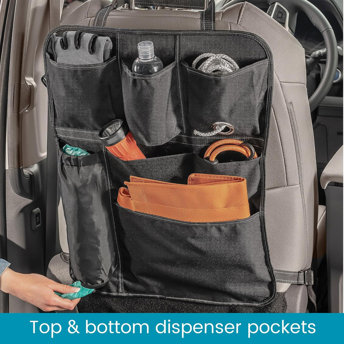 High Road Seatback Car Storage Organizer and Seat Protector with 7 Pockets