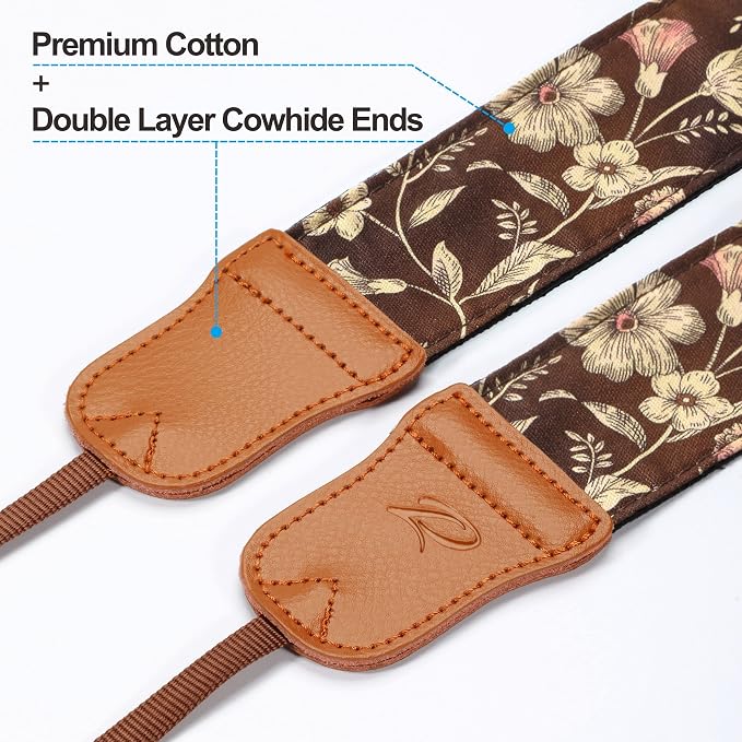 Padwa Lifestyle Japanese Brown Printed Floral Camera Strap