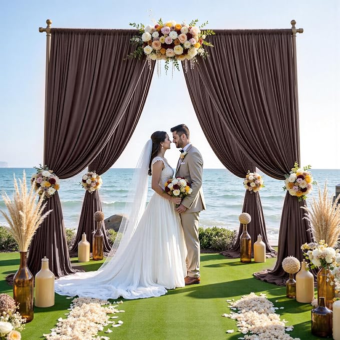 20ft x 12ft Brown Backdrop Curtains
