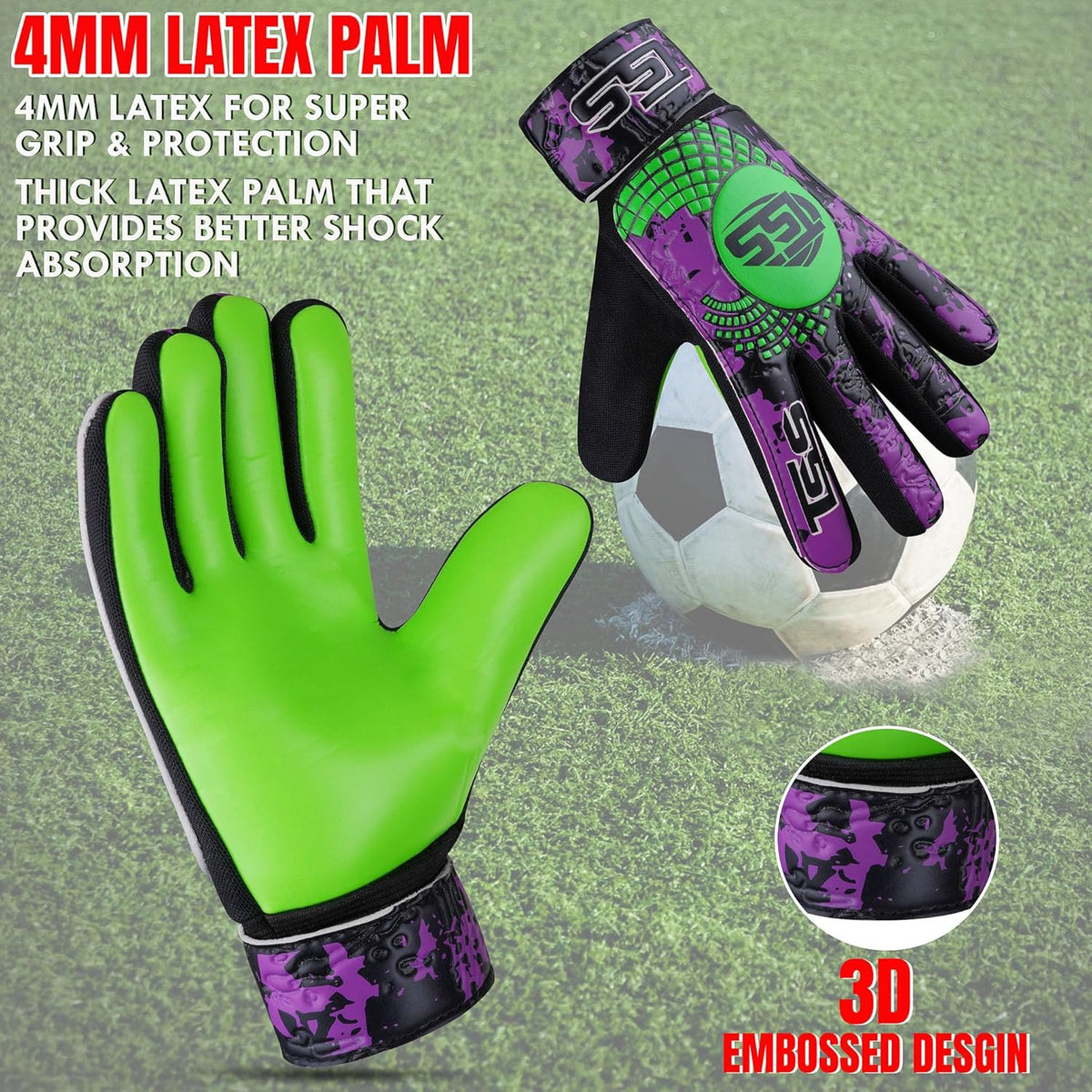 Regine Switzerland Soccer Goalie Gloves - Youth & Adult Football Keeper Gloves with Double Wrist Protection & 4mm Anti-Slip Grip