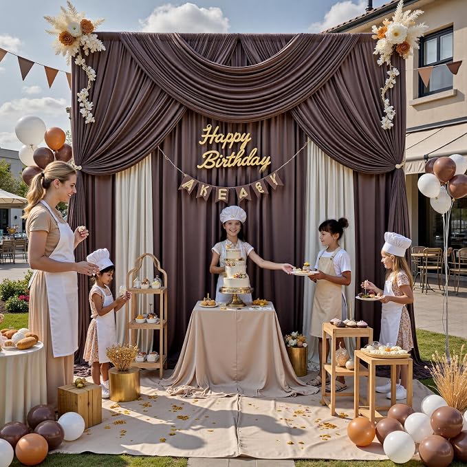 20ft x 12ft Brown Backdrop Curtains