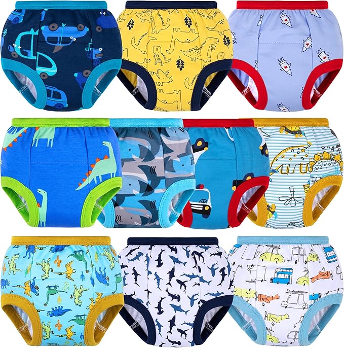 BIG ELEPHANT Toddler Training Pants, Soft Cotton Absorbent Training Underwear for Baby Boys & Girls