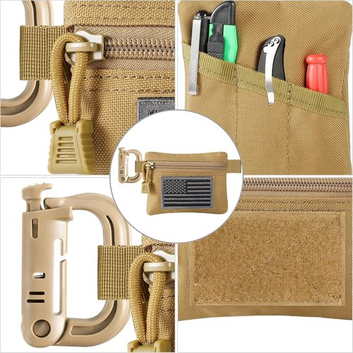 FRTKK Tactical EDC Pouches - Compact Military Utility Organizers | 2-Pack Coin Purse & Keychain Holder