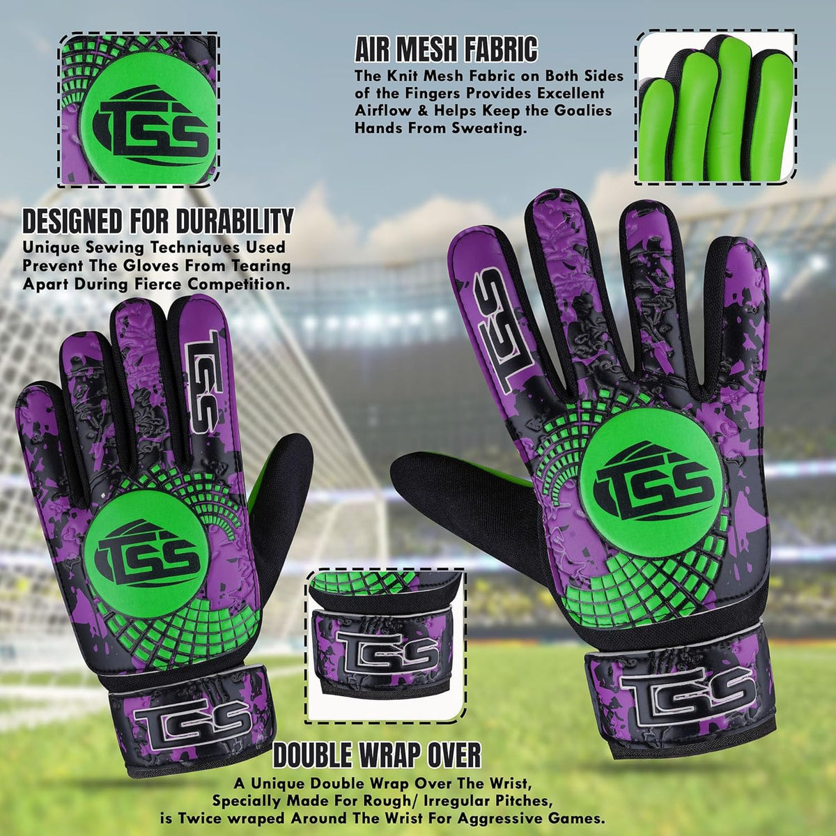 Regine Switzerland Soccer Goalie Gloves - Youth & Adult Football Keeper Gloves with Double Wrist Protection & 4mm Anti-Slip Grip