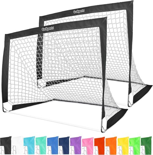 GoSports Portable Soccer Goals for Kids - 4 x 3 ft | Set of 2 Team Tone Pop-Up Nets in 13 Colors