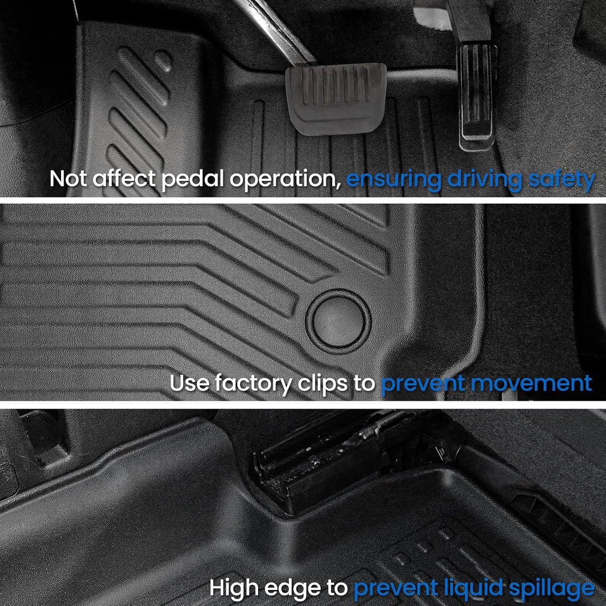 Floor Mats Cargo Mat for 2021-2025 2026 Jeep Grand Cherokee L w/Captain Chair (Only for 6-Seater w/o 2nd Row Armrest), All Weather TPE Trunk Cargo Liner Car Accessories (L | Floor Mats Set)