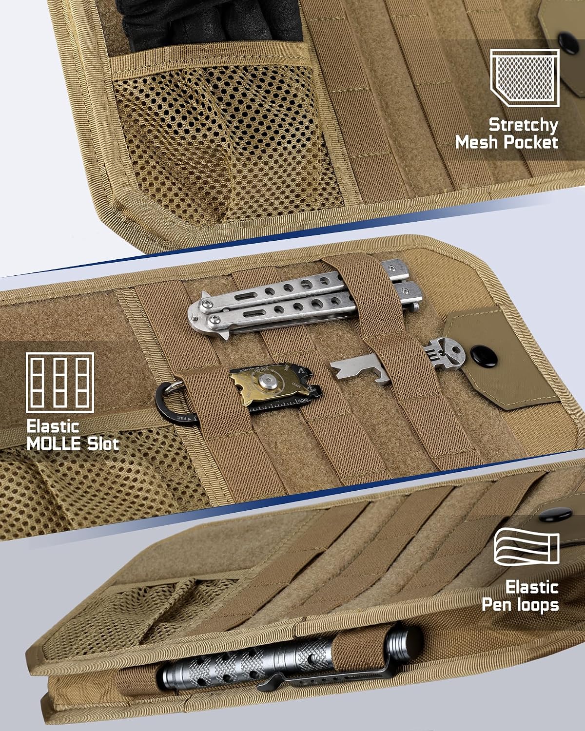 WYNEX Molle Car Sun Visor Organizer, Fits Most Cars Trucks Pickups Patrols