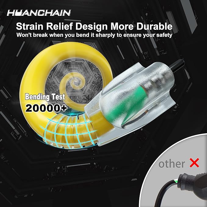 HUANCHAIN 100 ft 14/3 Gauge Heavy Duty Outdoor Extension Cord Waterproof with Lighted, Flexible Cold Weather 3 Prong Electric Cord Outside, 13A 1625W 125V 14AWG SJTW, Yellow, ETL Listed
