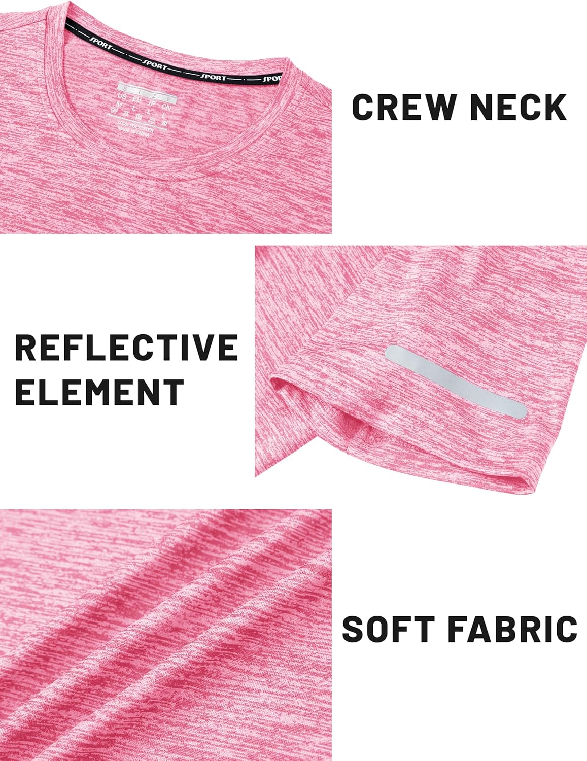 TACVASEN Men's Athletic Workout Shirts - Short Sleeve Dry Fit Crewneck T-Shirts for Gym & Running