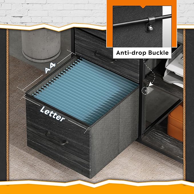 DEVAISE 3 Drawer File Cabinet, Mobile Filing Cabinet Rolling Printer Stand