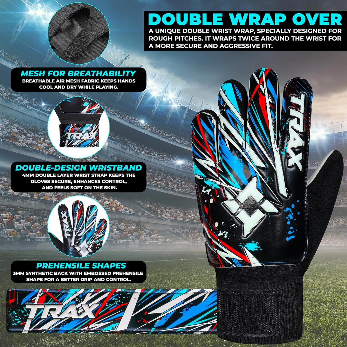 Regine Switzerland Soccer Goalie Gloves - Youth & Adult Football Keeper Gloves with 4mm Anti-Slip Latex Palm