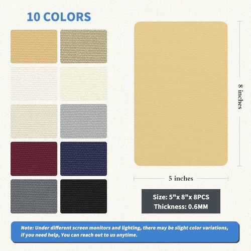 KING MOUNTAIN Canvas Repair Patch - 5x8 Inch Self-Adhesive Waterproof Fabric Patches (8 Pcs, Beige)