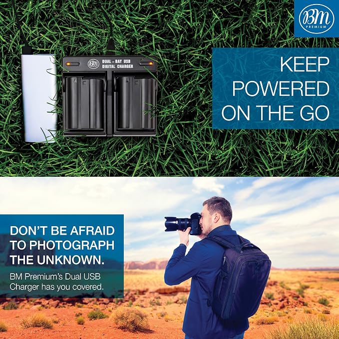 BM Premium 2-Pack EN-EL15B Batteries & Dual Bay Charger