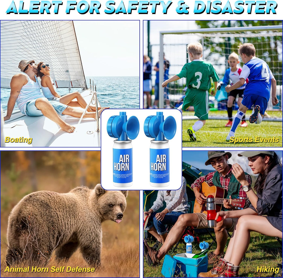 Saillong Marine Boat Air Horn - Loud 1.4oz Safety Horn for Emergency Use | Compact Design for Boating & Events