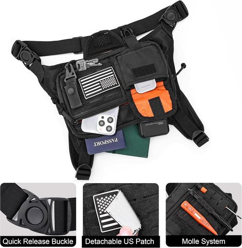 DEYACE Tactical Chest Bag for Men - Adjustable Gun Vest Holster for Workouts & Hiking
