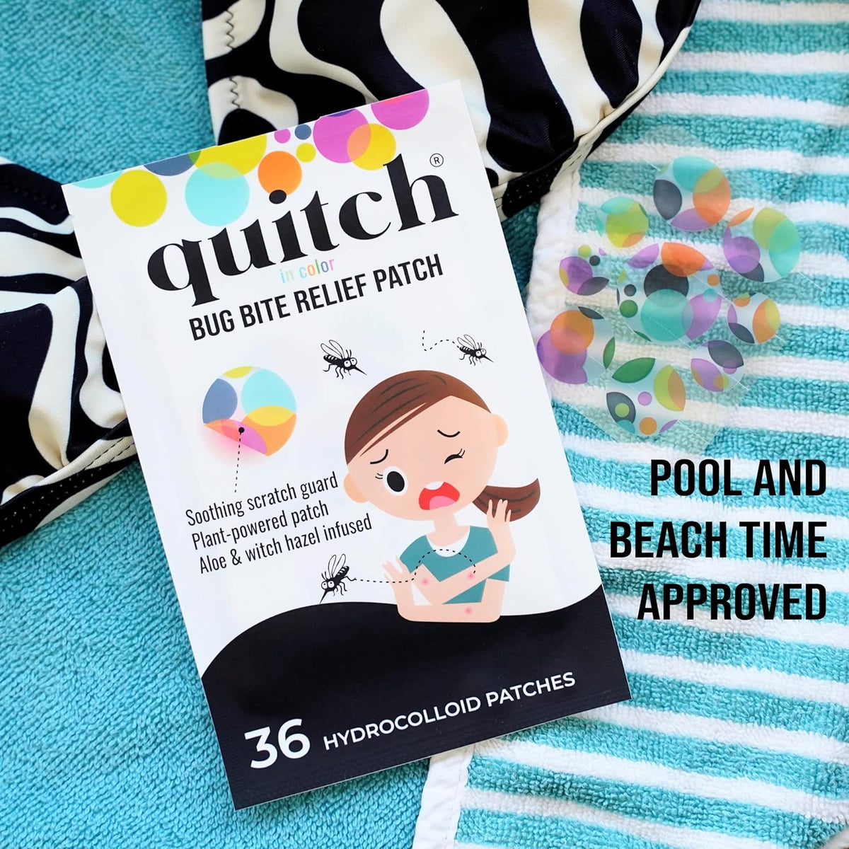 Quitch Mosquito Bite Relief Patch - Effective Anti-Itch Treatment for Kids | Travel & Camping Essential