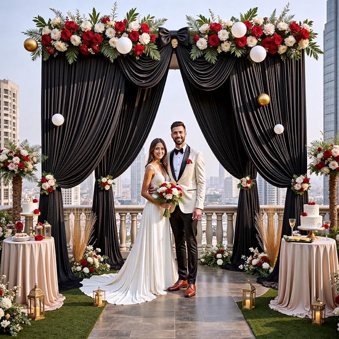 20ftx12ft Wrinkle Free Black Backdrop Curtains