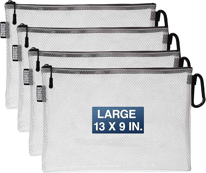 GOBAGS Air Production Large Clear Zipper Pouch – Cable Organizer & Travel Gear