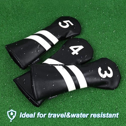 All Teed Up Premium Golf Club Covers - Hybrids (3,4,5) - Black