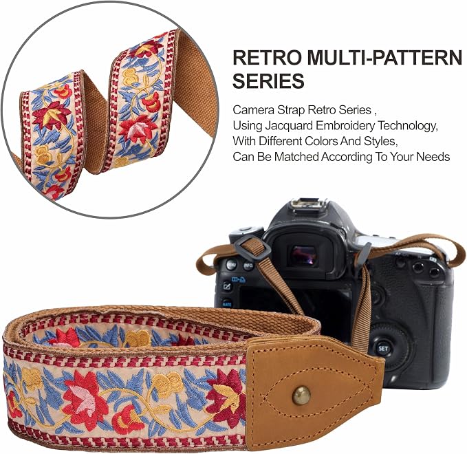 Padwa Lifestyle 2" Wide Classic Crazy Horse Art Cowhide Head Cotton Camera