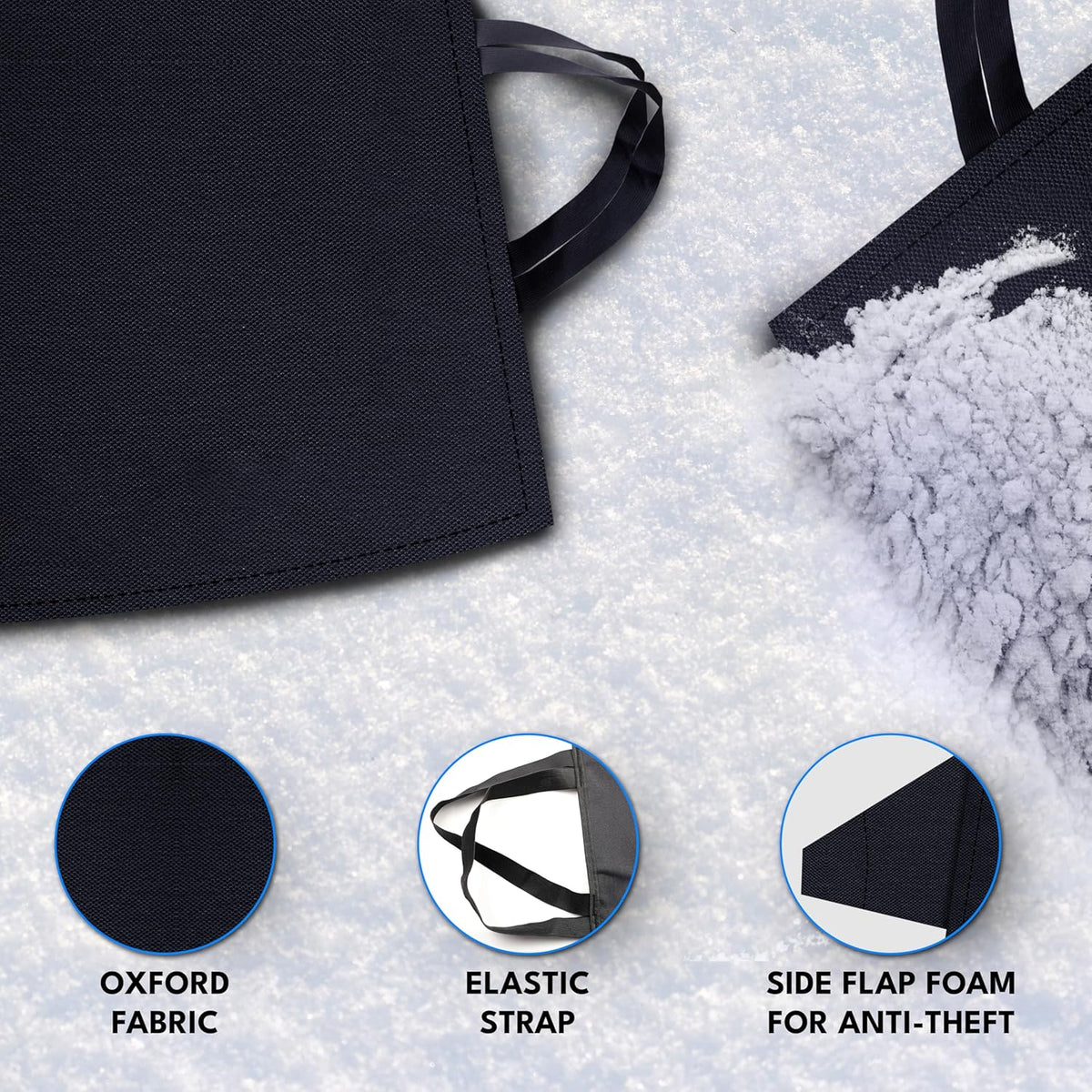 Autovir Windshield Cover for Ice and Snow | Oxford Fabric Windshield Cover for SUV, Sedan, Coupe & Hatchback | Protection from Snow, Ice & Frost | Winter Car Accessories
