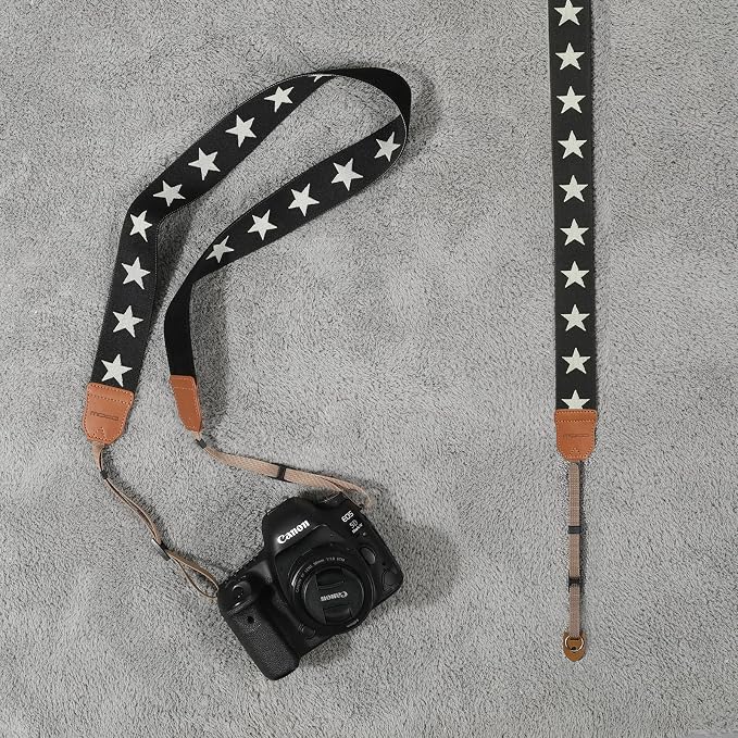 MoKo Camera Strap, Cotton Vintage Embroidered Camera Strap, Adjustable Neck &