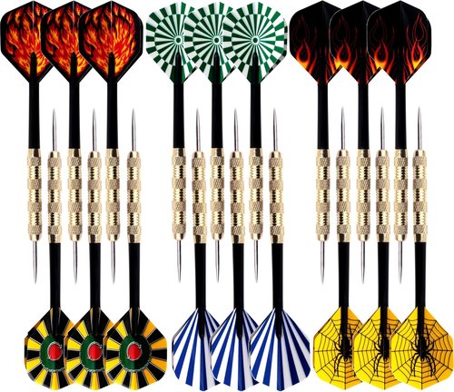 MaxMau Steel Tip Darts Set - Professional Metal Darts for Dartboard | 18 Pieces Included