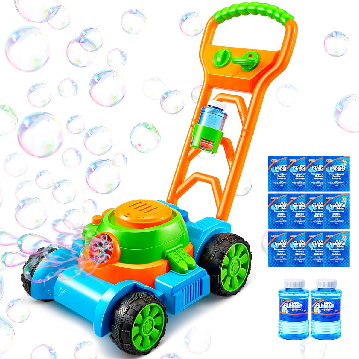 SLOOSH Bubble Lawn Mower | Spill-Proof Bubble Machine Toy for Toddlers Age 1-3 - Perfect for Indoor & Outdoor Fun