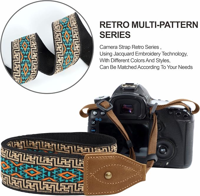 Padwa Lifestyle 2" Wide Classic Crazy Horse Art Cowhide Head Cotton Camera