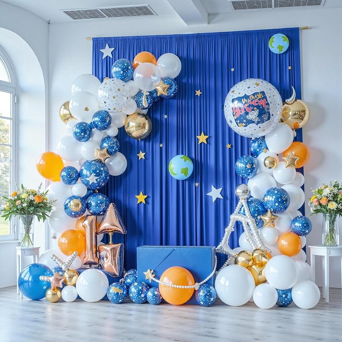 20ft x 12ft Wrinkle Free Royal Blue Backdrop Curtains