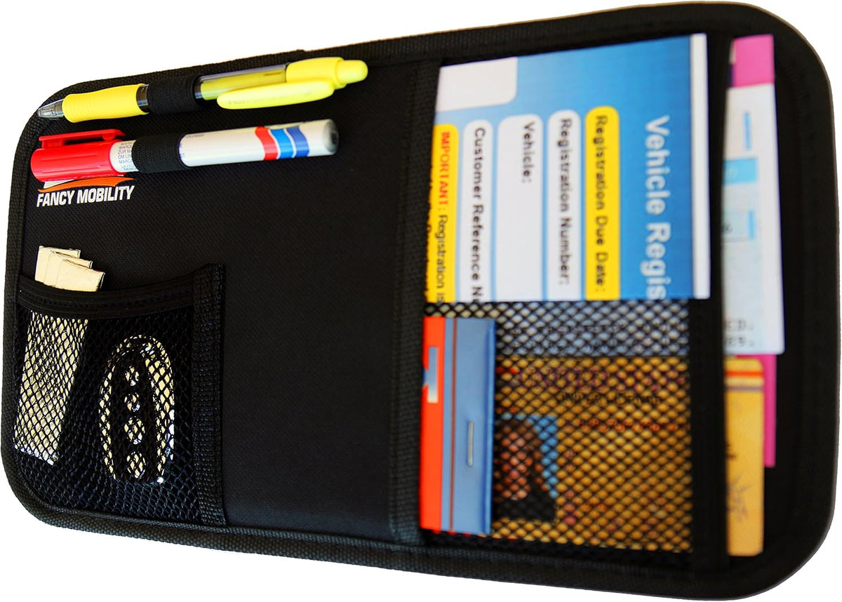 Car Sun Visor Organizer - Auto Accessories Document Holder - Car, Truck, SUV Registration & Insurance Storage Pouch - Road Trip Essentials Gift for Any Driver + 5Year Warranty (10 Pack)