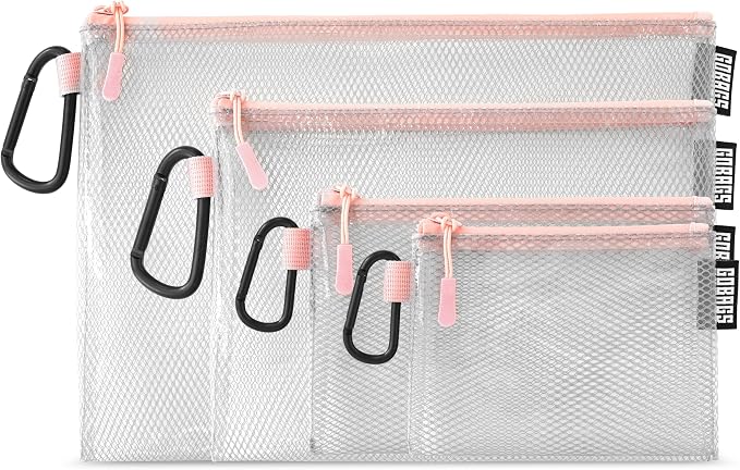 GOBAGS Air Production Multi‑Size Clear Zipper Pouch – Cable Organizer & Travel