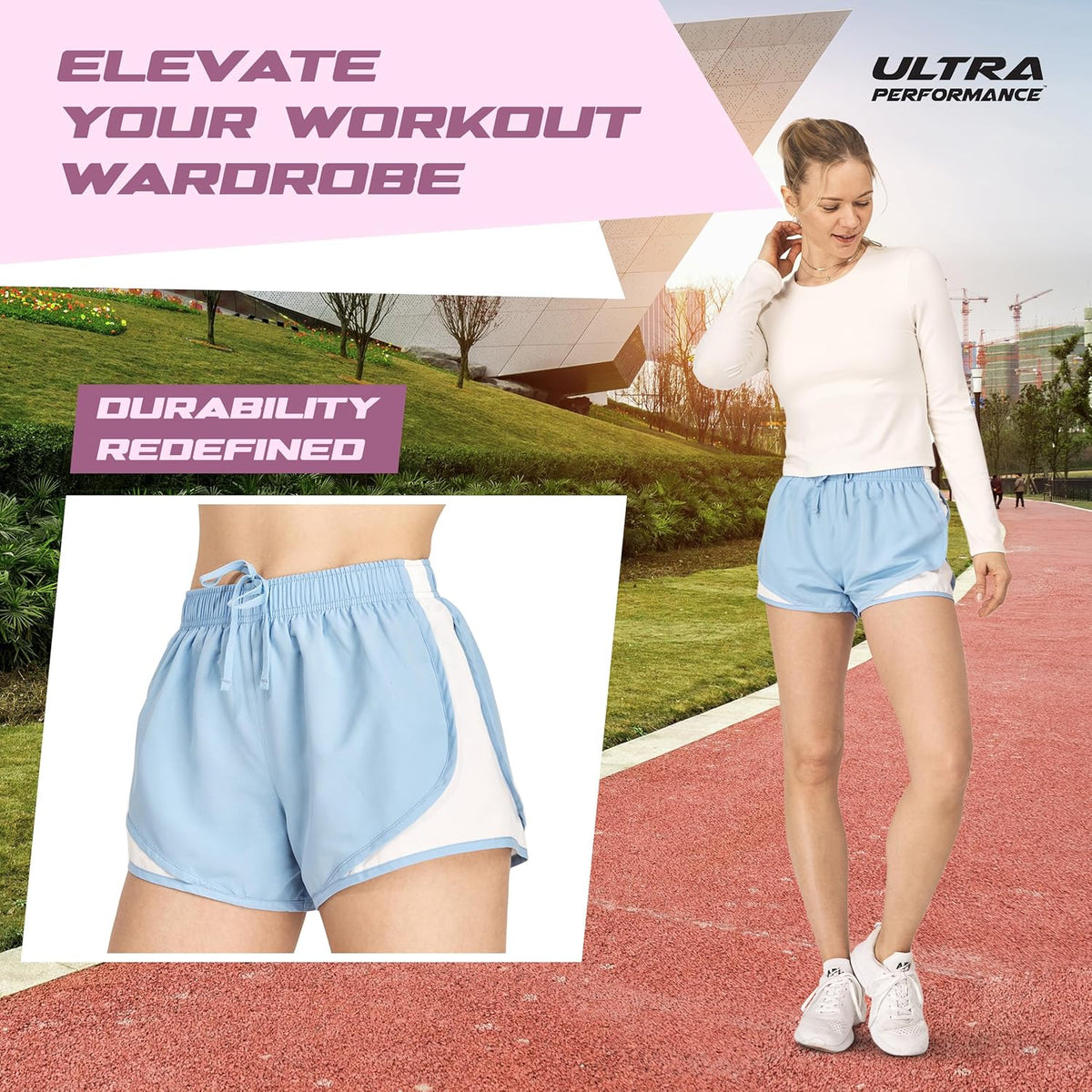 Skiennix Ultra Performance Women's Running Shorts - 4-Pack Athletic Gym Shorts with Brief Liner