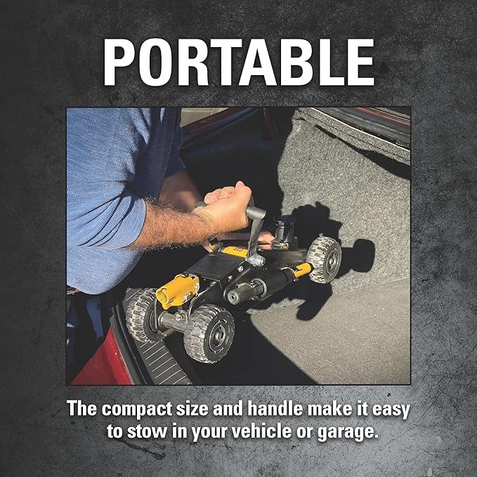 Cat Wheelie Off-Road Trolley Jack, 2 Ton, Portable, Oversized Wheels for Rugged Terrain - 980883ECE
