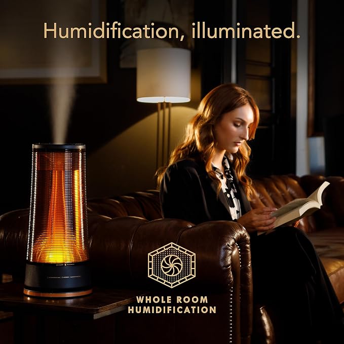 Vornado LUCERNA 3 Alchemy Ultrasonic Cool Mist Humidifier with Ambient Light, 1.5 Gallon Tank Capacity, 28 Hour Runtime, Touch Control, Auto Shut-Off Humidifier for Large Room, Bedroom