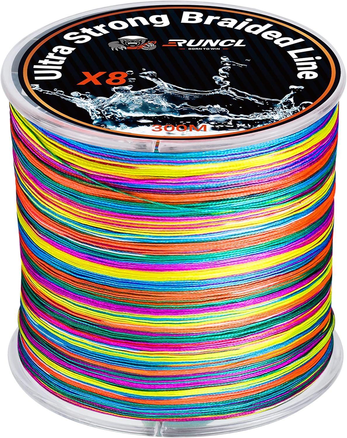 RUNCL 8 Strands Braided Fishing Line - High Visibility, Super Strong & Abrasion Resistant | 328yds to 1093yds, 12lb to 100lb
