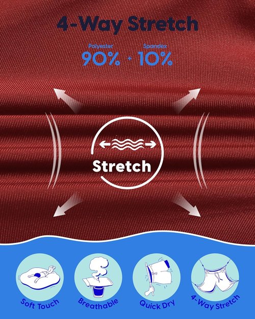 Maamgic Men's Swim Trunks - 5.5 Inch Quick-Dry Board Shorts with Compression Liner & Zipper Pockets