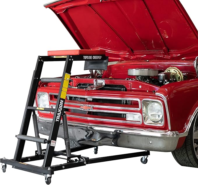Traxion 3-100 Foldable Topside Automotive Engine Creeper, Red & Black 3-102 Topside Creeper Tool Tray