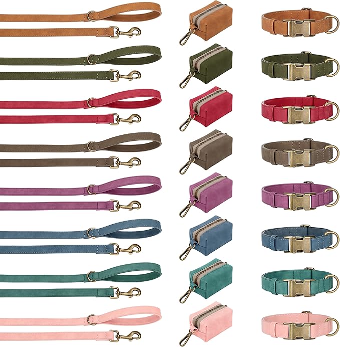 Didog Soft PU Leather Dog Collar, Stylish Quick Released Dog Collars for Large Dogs, Easy Clean Adjustable Pet Collar for Daily Walking, Light Brown, XL Fit 17-27" Neck
