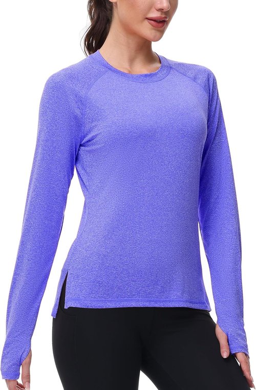 Isnowood Women's Sun Protection Long Sleeve Shirts - UPF 50+ UV Rash Guard Athletic Tops for Outdoor Activities