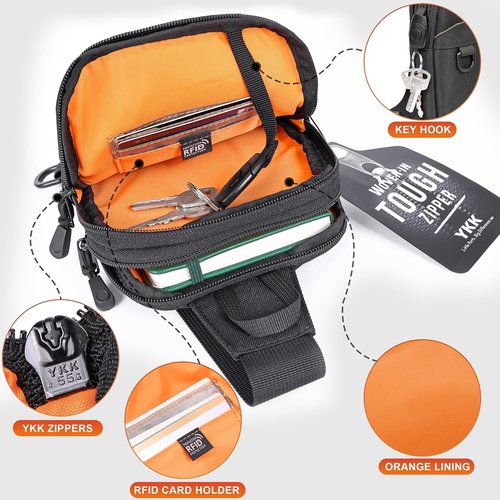 HILOMON RFID Blocking Small Sling Bag - Mini Crossbody for Travel & Hiking | Unisex Design