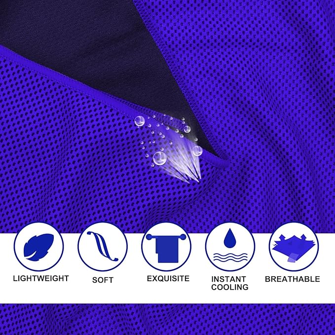 Cooling Towels 20 Pack, 40"x 12" Cooling Rags Neck Wraps for Sports with Carrying Pouch, Gym Cooling Neck Towels for Hor Weather, Sweat, Fitness, Travel