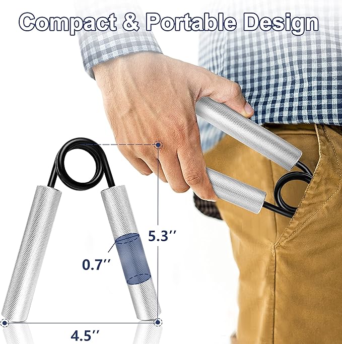 FLYFE Grip Strength Trainer, Hand Grip Strengthener, Forearm Strengthening Devices Metal Hand Exercisers Non-Slip Wrist Workout Trainer for Men Women Training Recovery, 1/4/6 Pack, 50LB-350LB